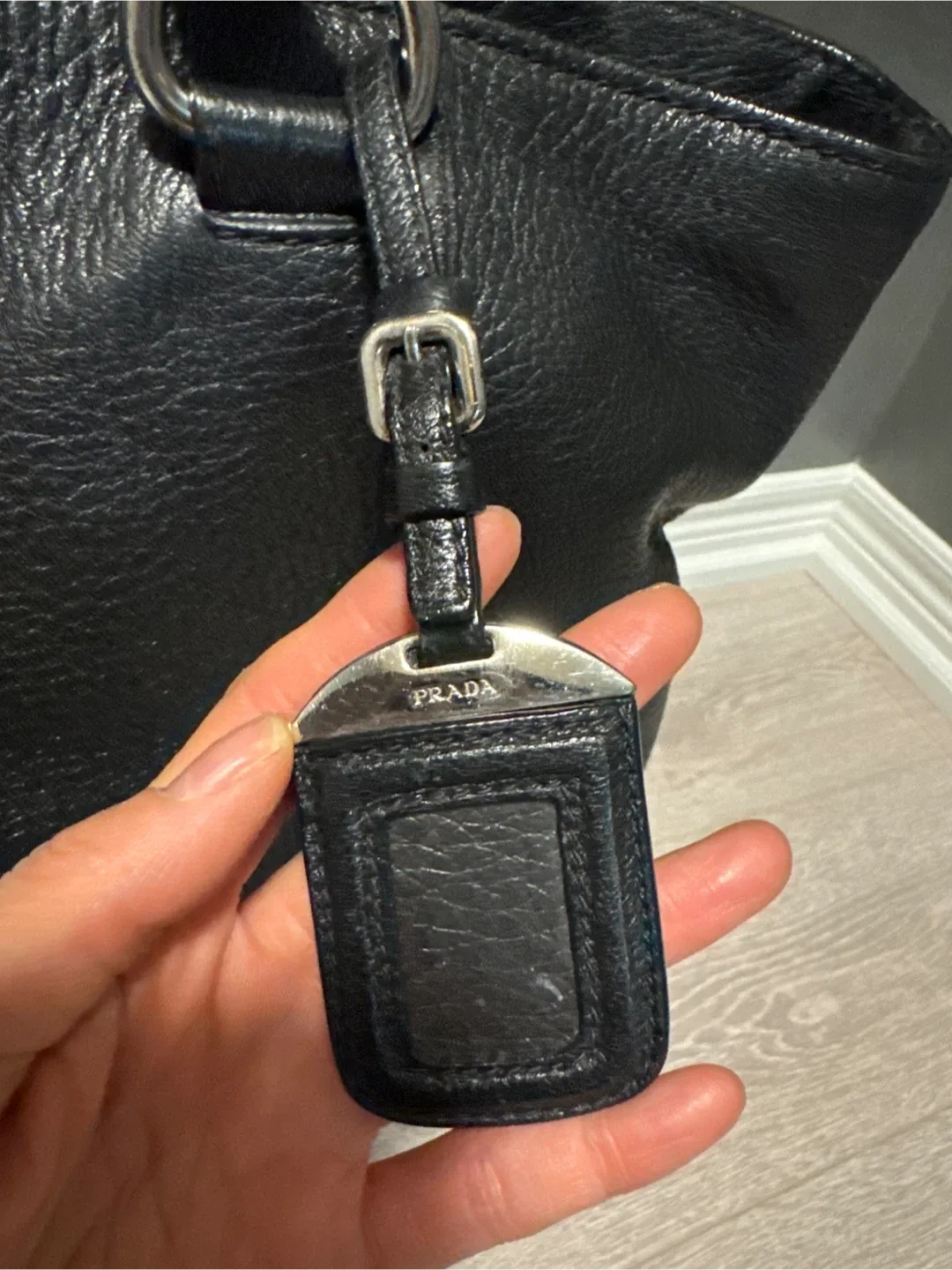 Prada Classic Black Leather Tote — Authentic & Gently Used image indicator(8)