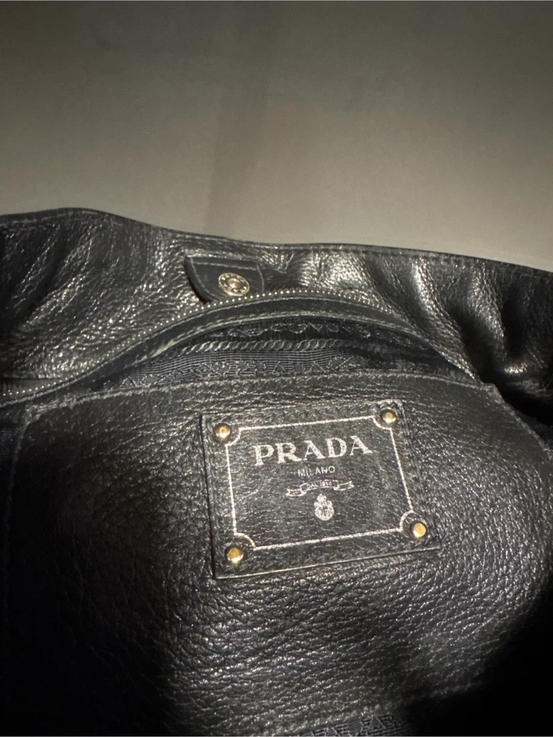 Prada Classic Black Leather Tote — Authentic & Gently Used image indicator(6)