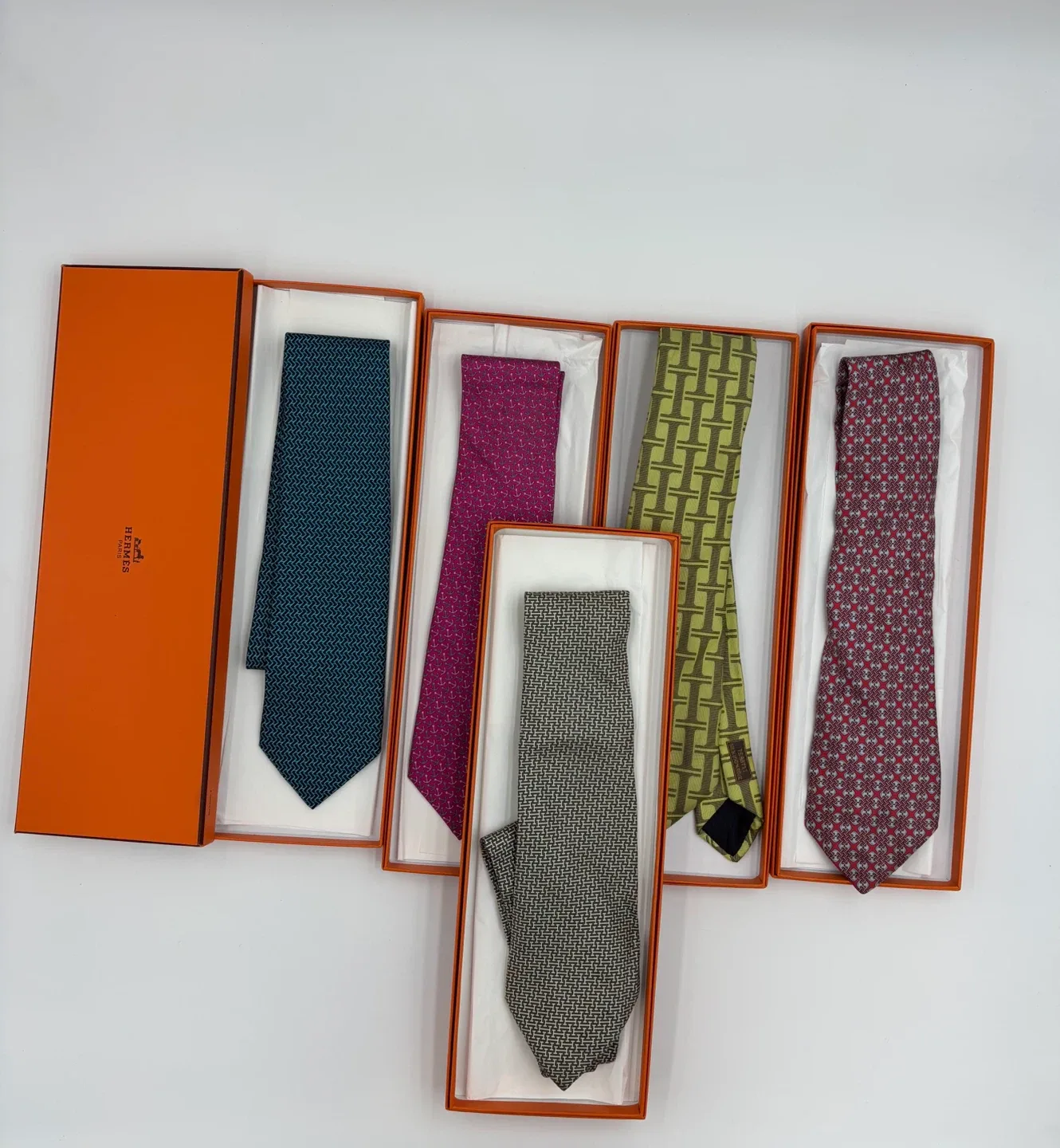 Hermes Silk Ties with Original Box image indicator(3)