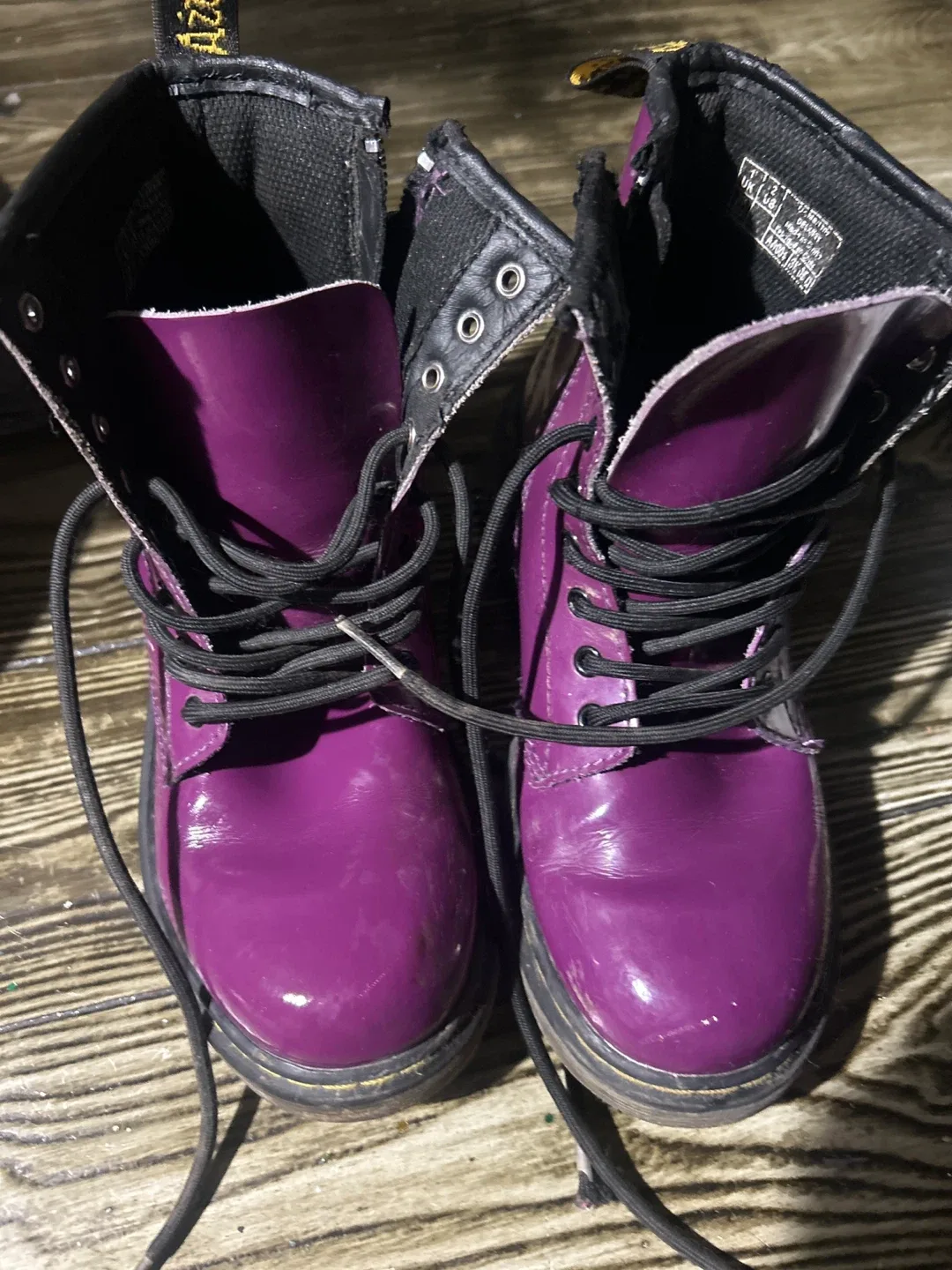 Dr. Martens Delaney Purple Boots - Youth Size 3 thumbnail