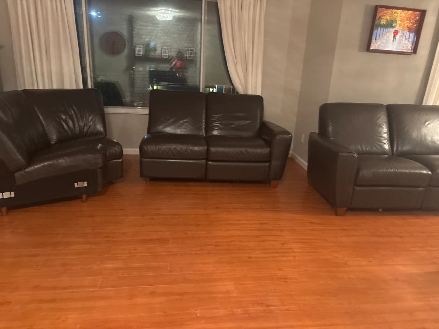 Brown Leather Sectional Sofa - photo 5