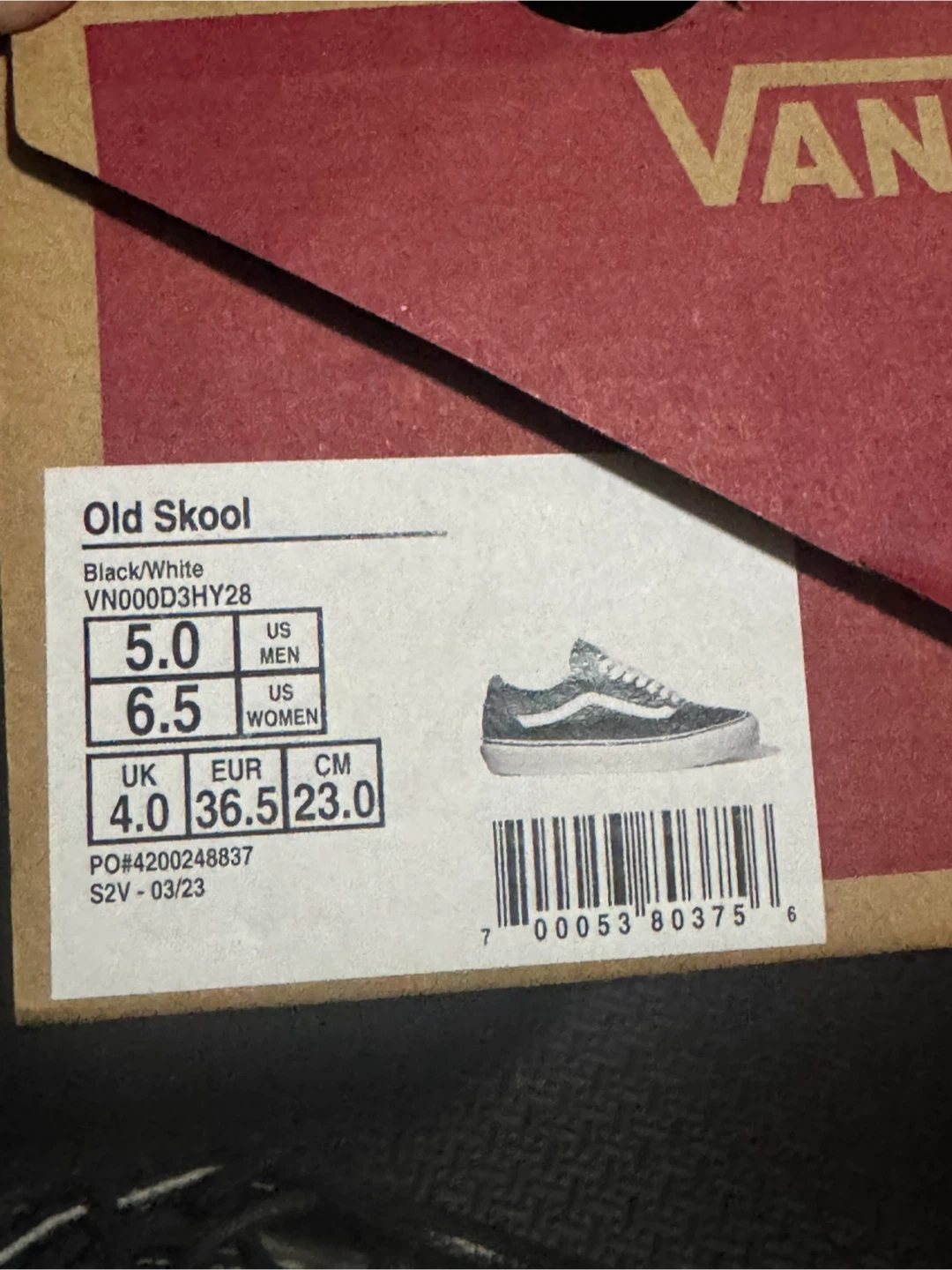 Vans Old Skool - Black/White, Women's US 6.5 - photo 2