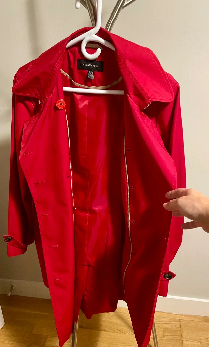 Jones New York Red Trench Coat XL/TG image indicator(2)