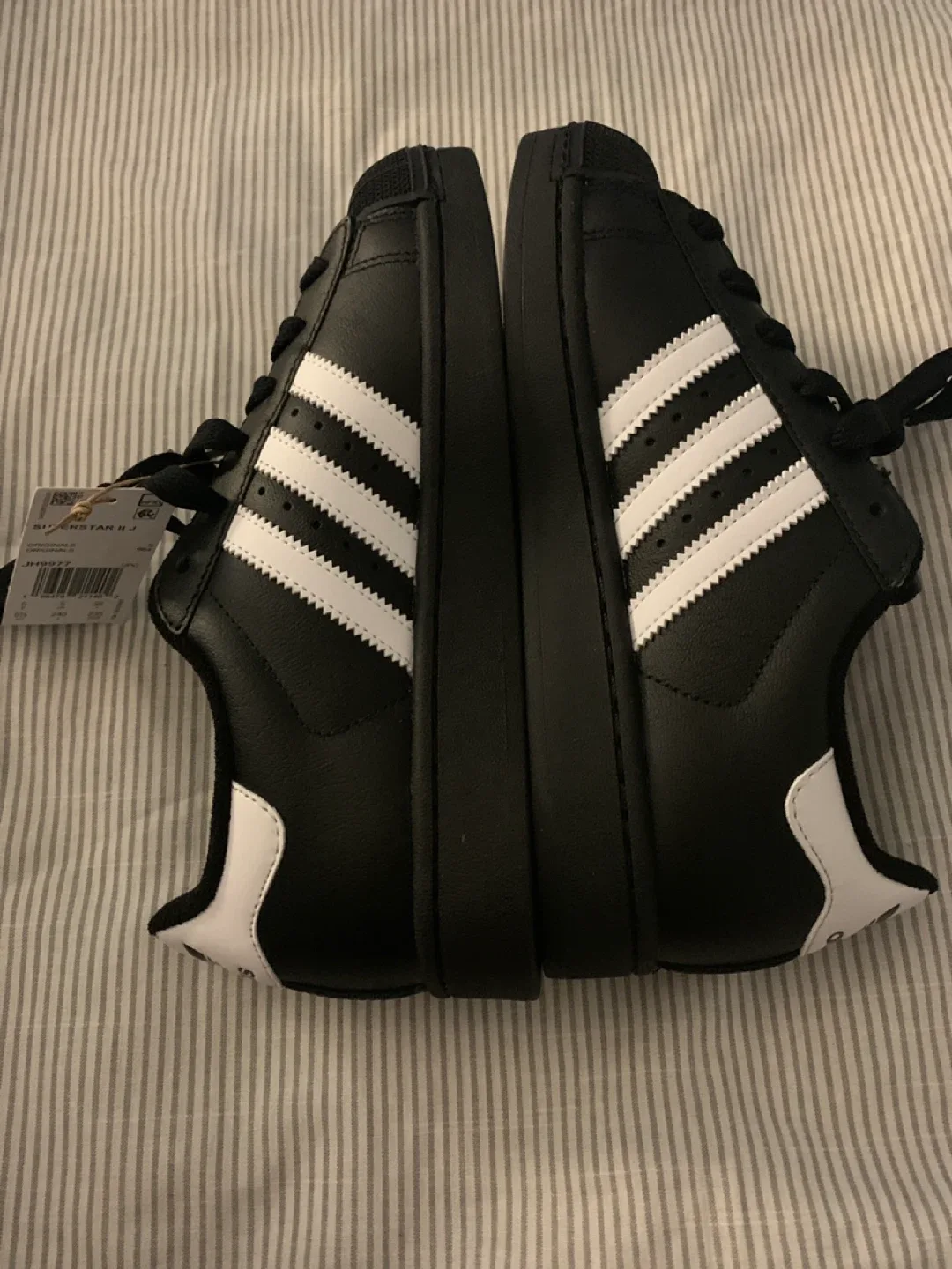 New Adidas Superstar II J Black/White Shoes image indicator(5)