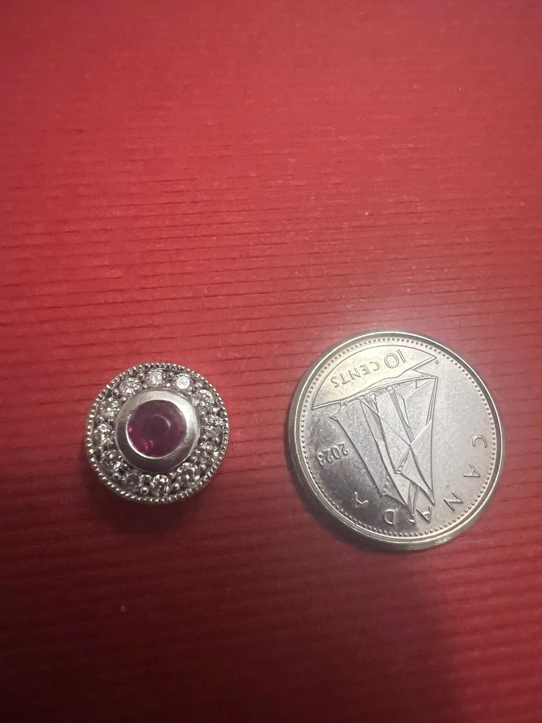 10K Gold Ruby & Diamond Accent Charm thumbnail