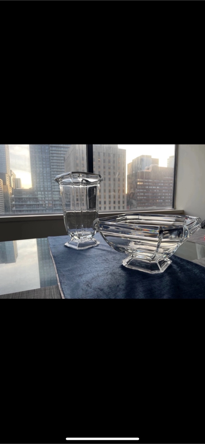 Mikasa Crystal Vase & Bowl Set