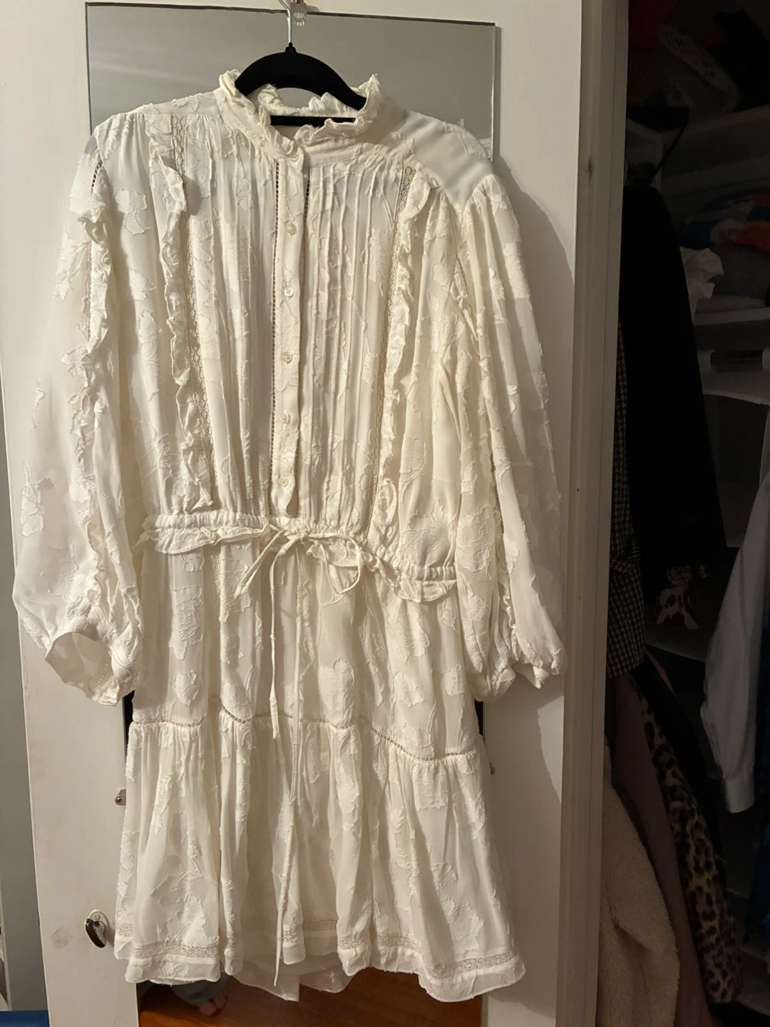 Joie White Floral Dress - Size L