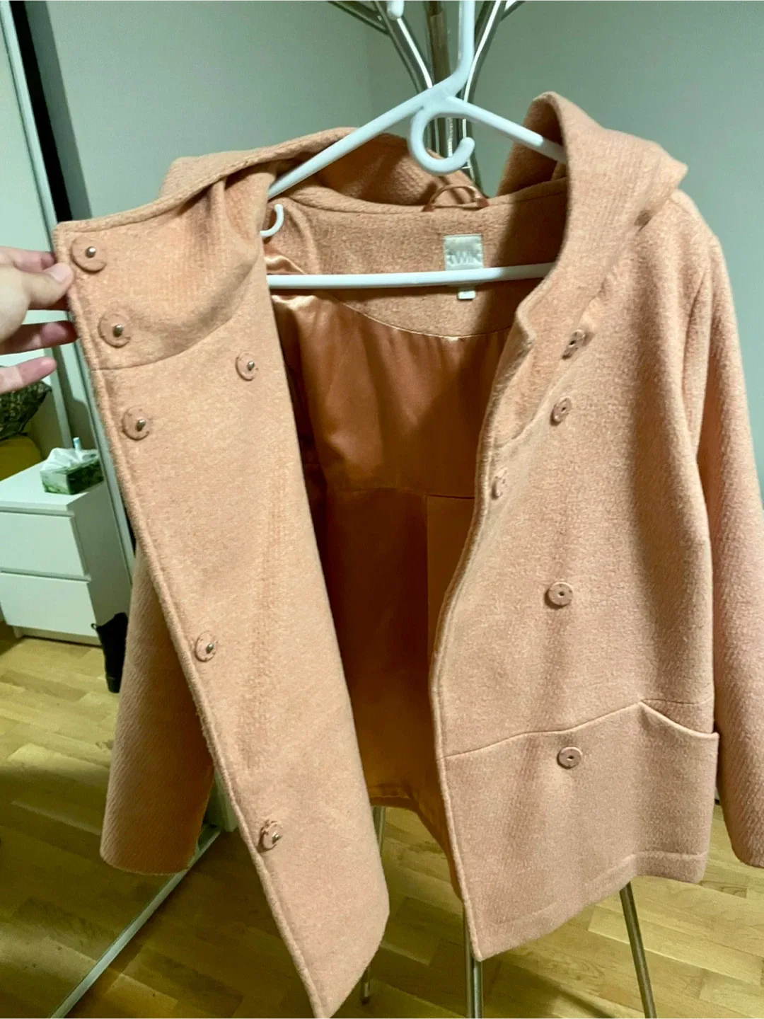 Twik Pink Hooded Coat - Size L image indicator(3)