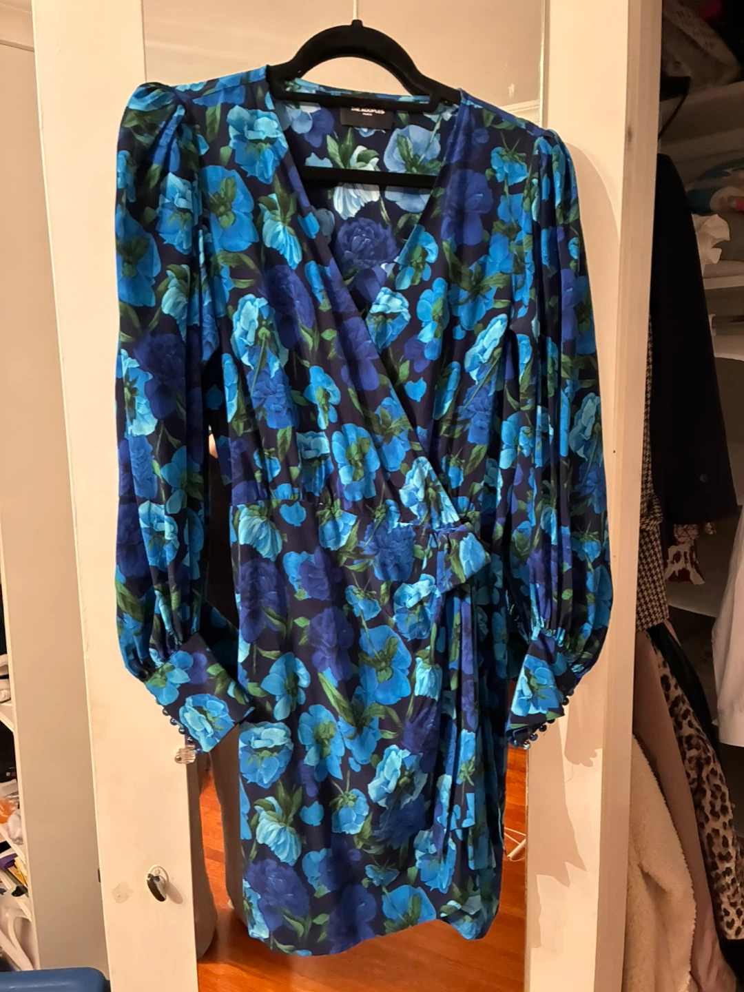 The Kooples Floral Print Wrap Dress with Removable Shoulder Pads - photo 2
