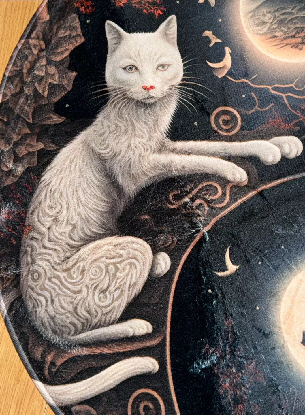 Yin Yang Cats Round Rug image indicator(3)