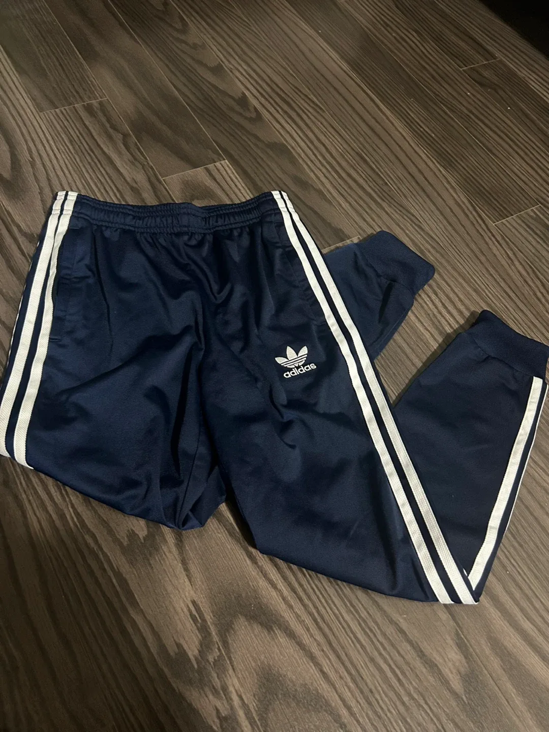 Adidas youth navy 11-12yrs track pants, unisex image indicator(3)