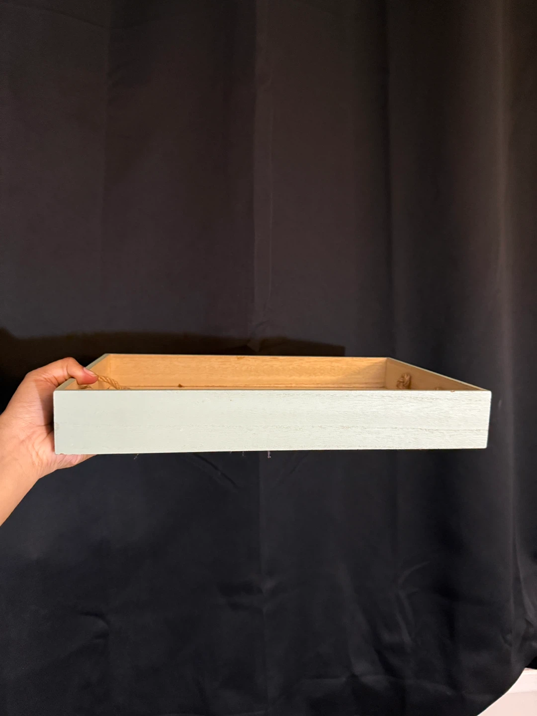 Decorative Wooden Tray with Rope Handles