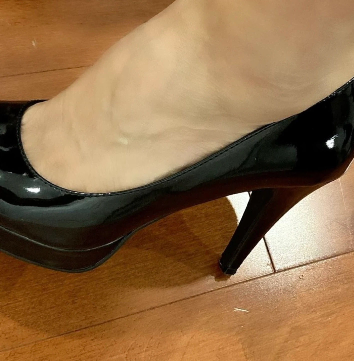 Studio Pollini Black Patent Leather Peep Toe Heels - photo 3