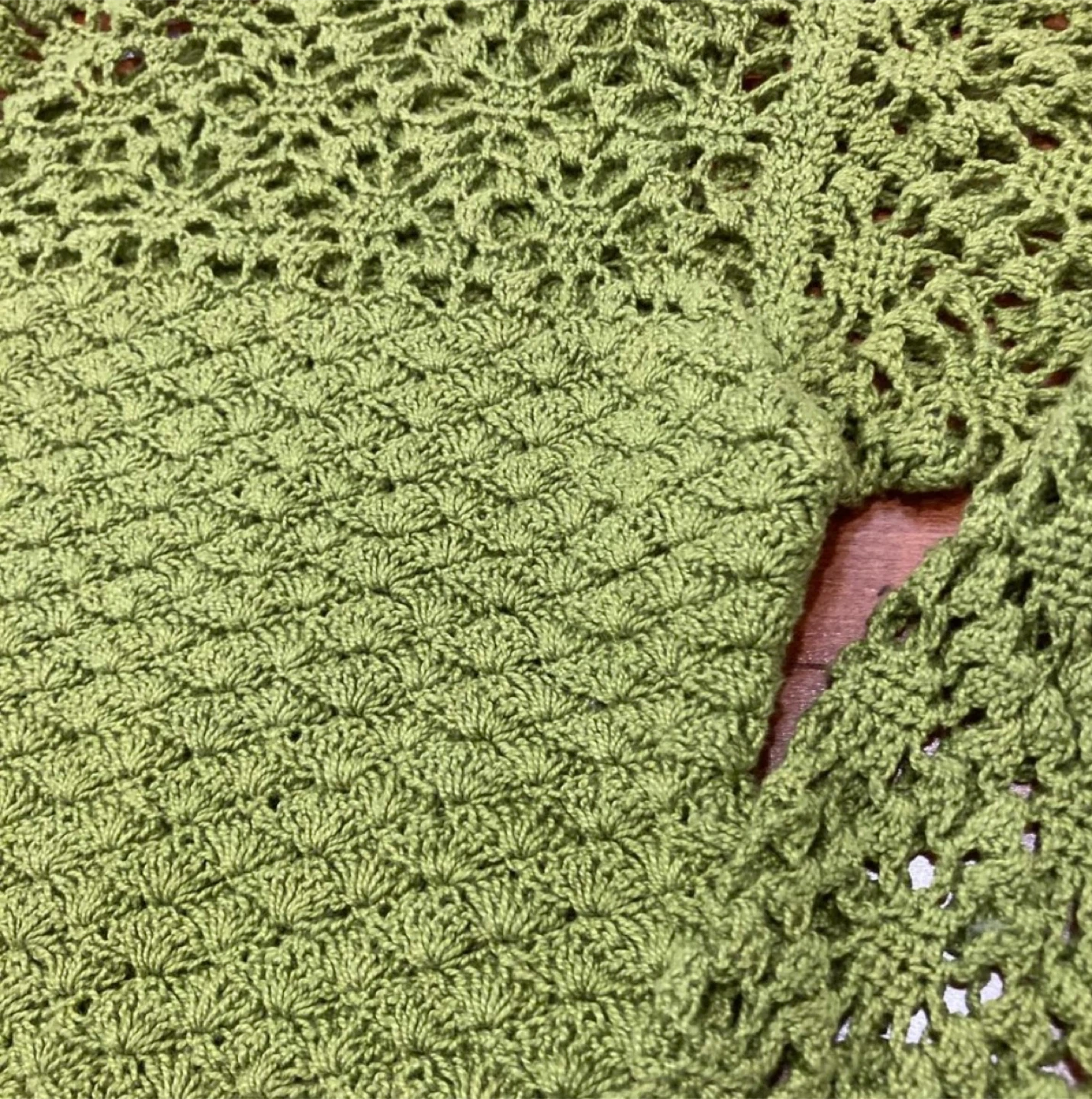 Green Crochet Long Sleeve Top - photo 4