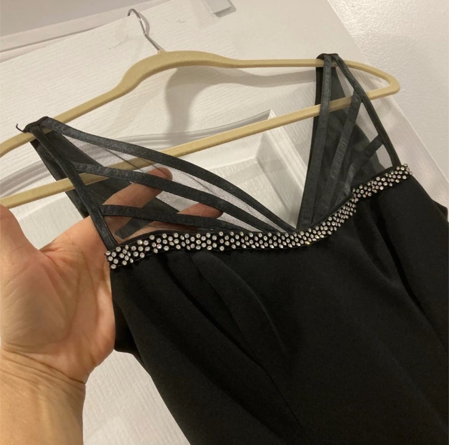 Little Black Dress with Beaded Straps - photo 4