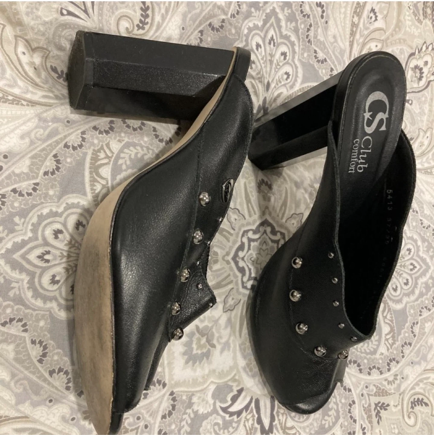 CS Club Comfort Black Leather Mules - photo 4