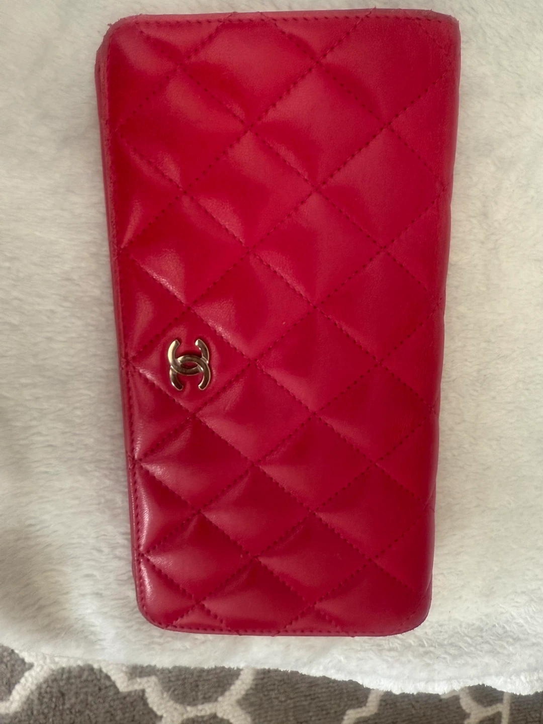 Chanel Red Quilted Wallet