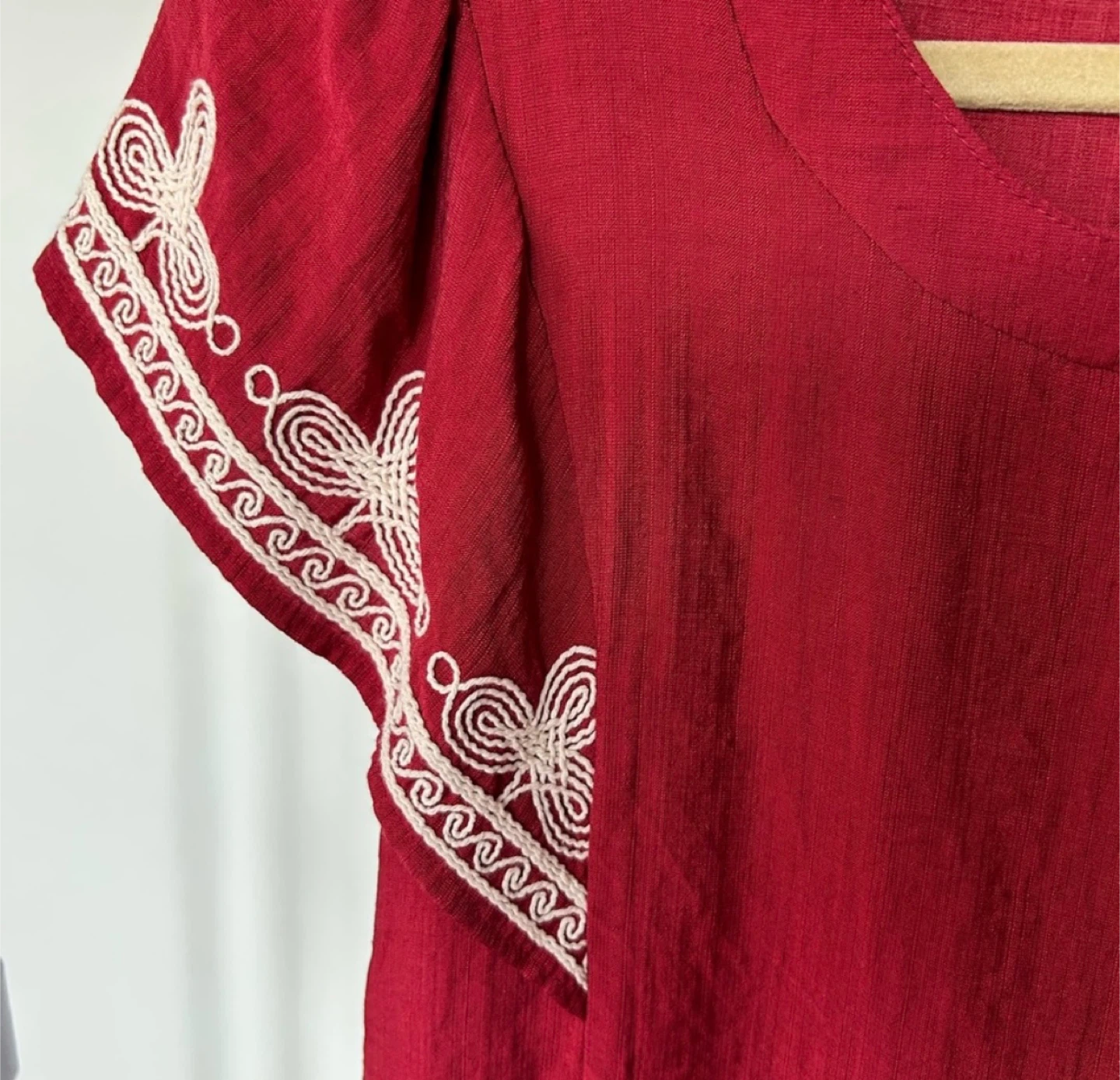 Red Embroidered Viscose Blend Top - photo 3