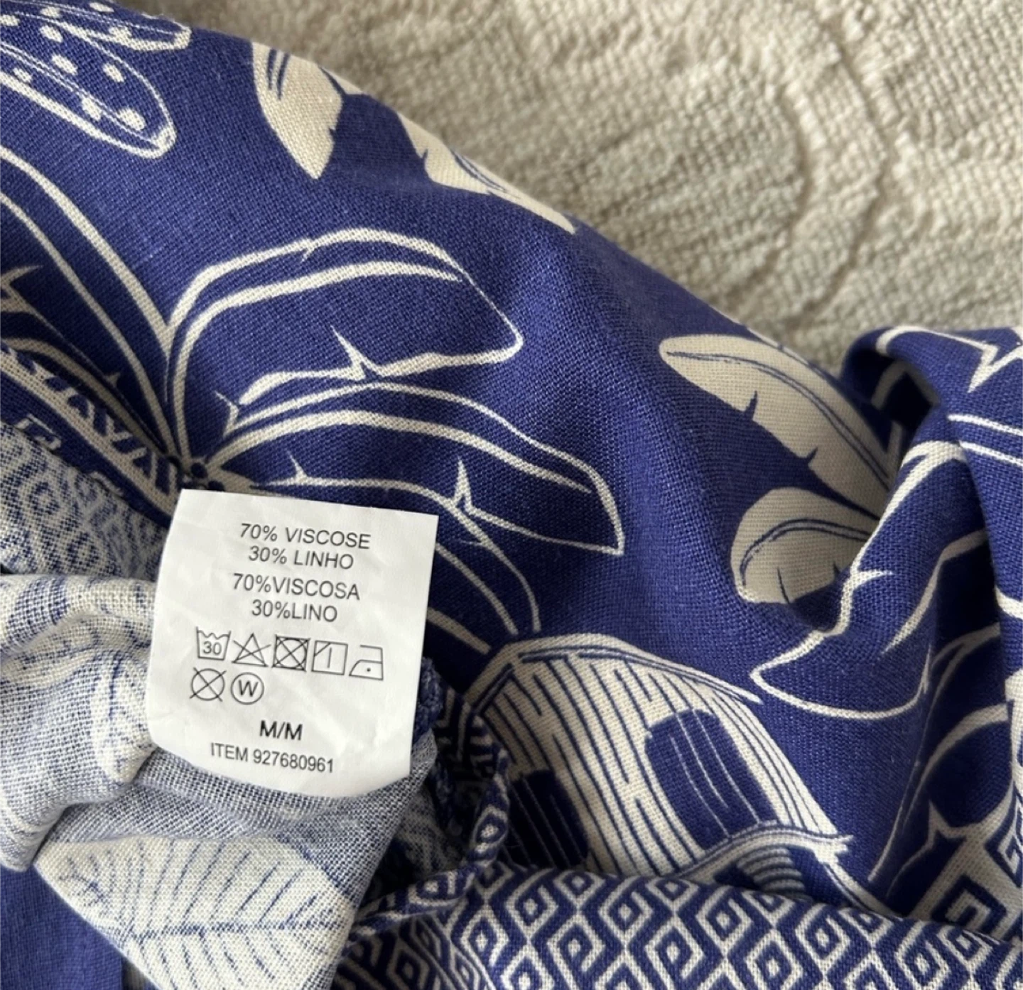 Blue Steel Palm Print Top - Size M - photo 5