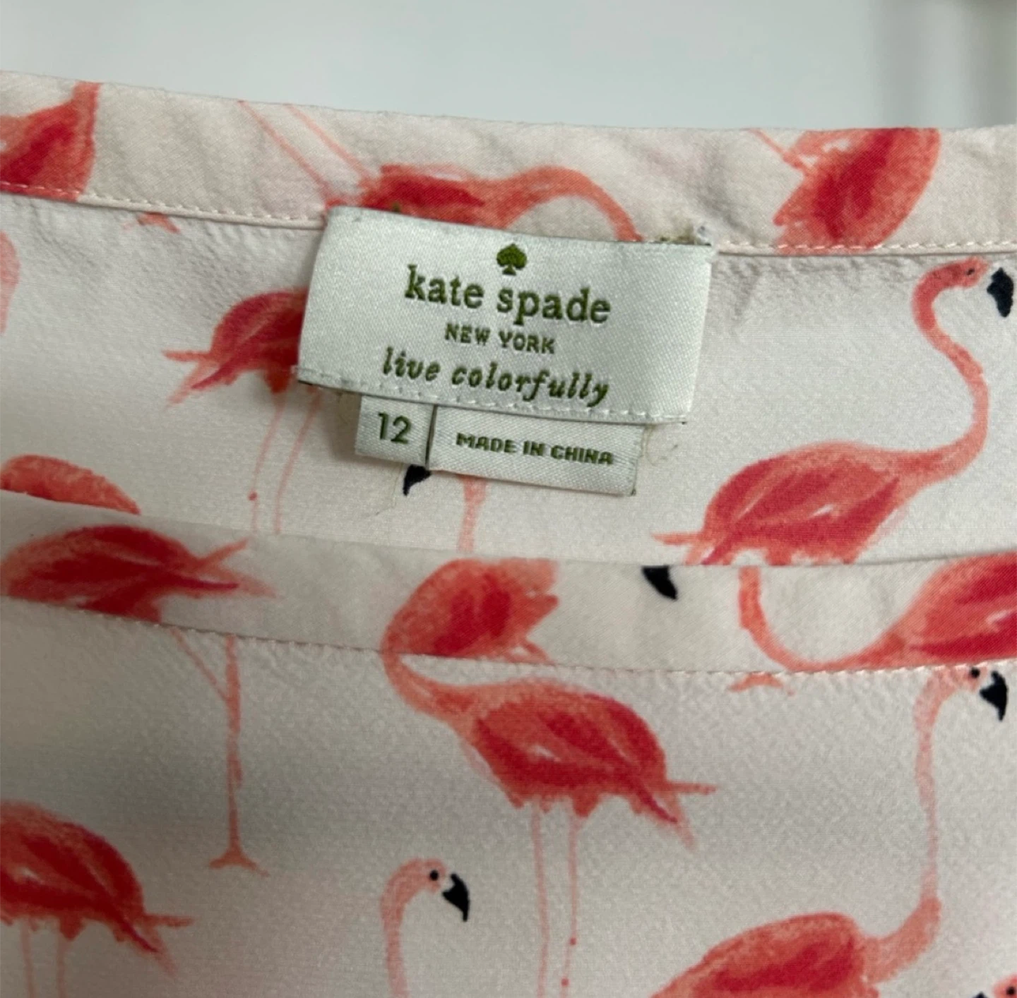 Kate Spade Flamingo Print Top - Size 12 - photo 4