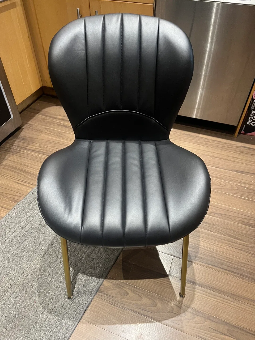 HOMCOM Black Upholstered Dining Chair image indicator(4)