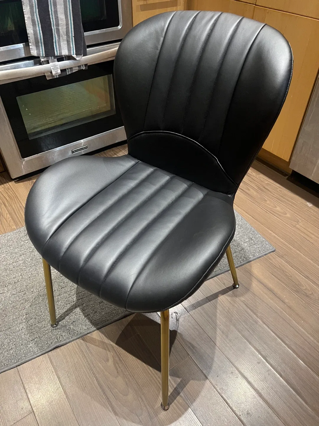 HOMCOM Black Upholstered Dining Chair image indicator(3)