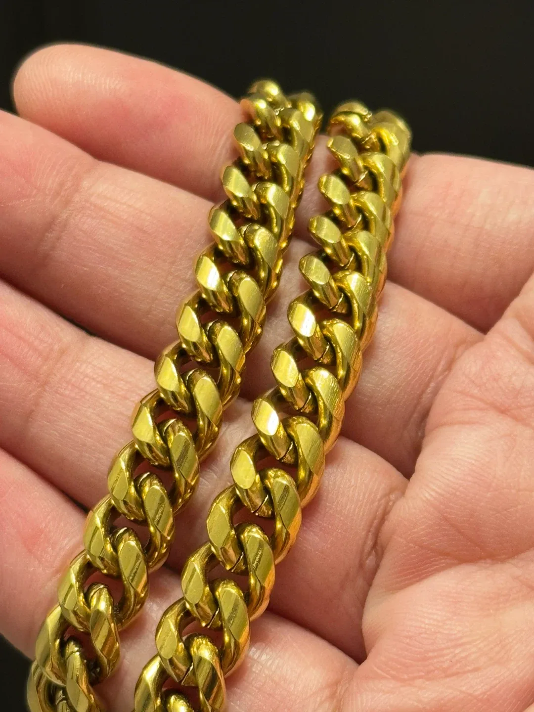 Cuban Chain 18k gold plated stainless steel anti tarnish image indicator(4)