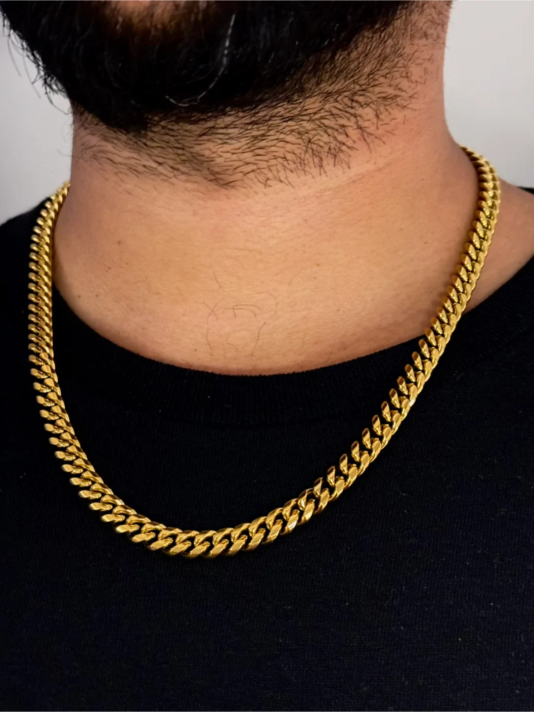 Cuban Chain 18k gold plated stainless steel anti tarnish image indicator(3)