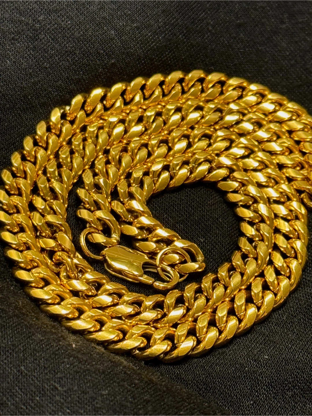 Cuban Chain 18k gold plated stainless steel anti tarnish - photo 2