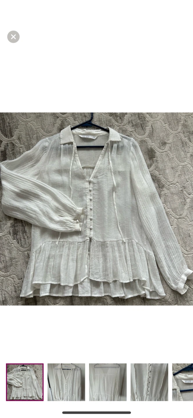 Zara Basic White Blouse - Size M