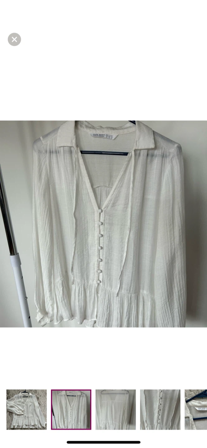 Zara Basic White Blouse - Size M - photo 2