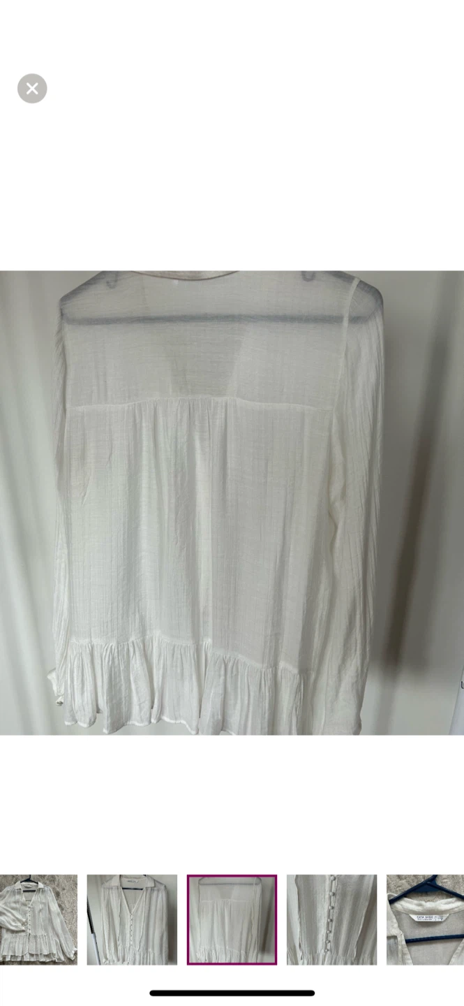 Zara Basic White Blouse - Size M - photo 3