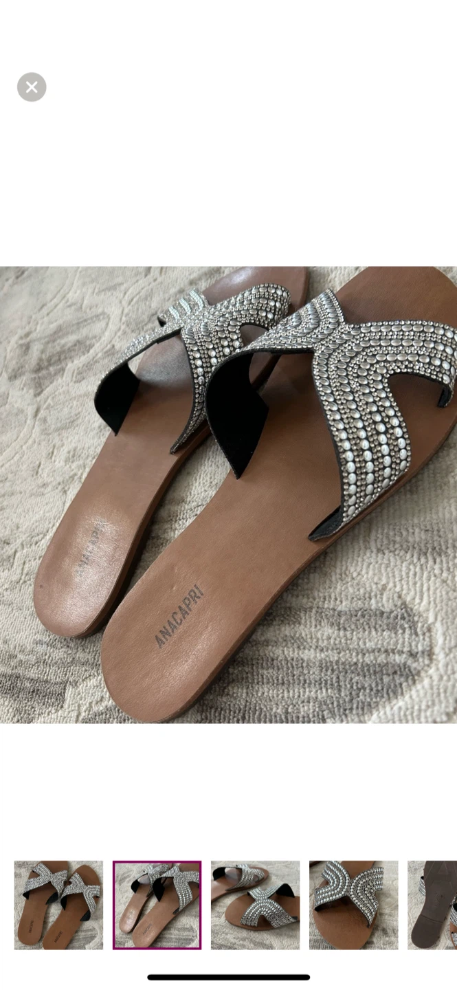 Anacapri Embellished Sandals, Size 39 - photo 2