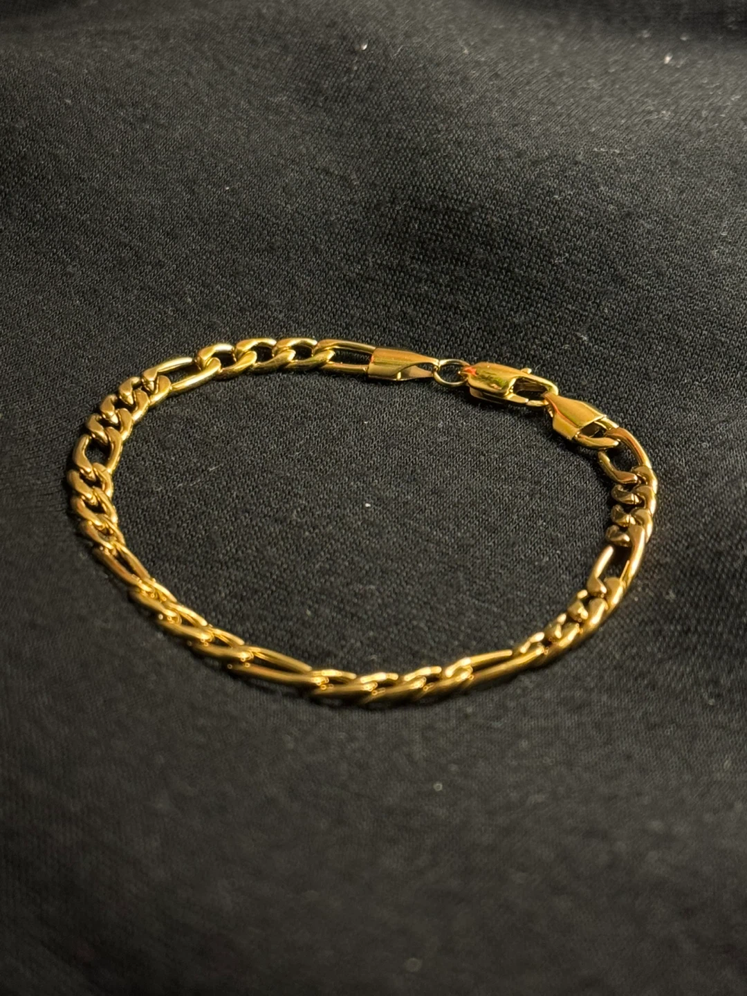 18k Gold plated stainless steel Figaro Chain Bracelet