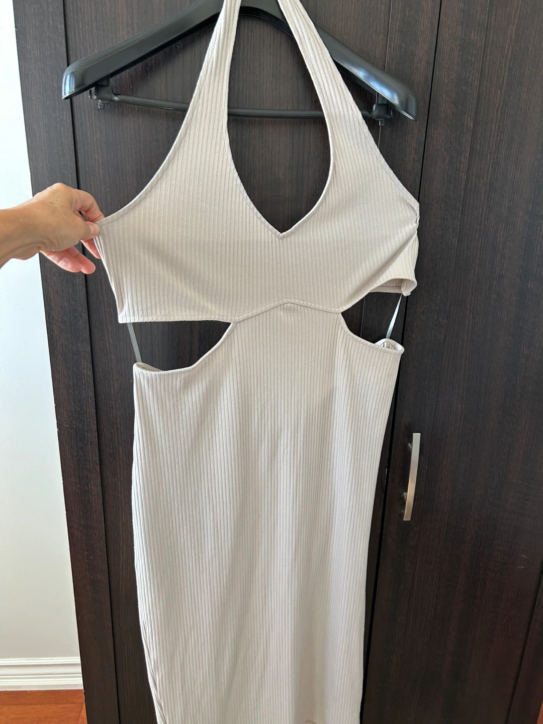 H&M Divided Beige Halter Cutout Dress - XL