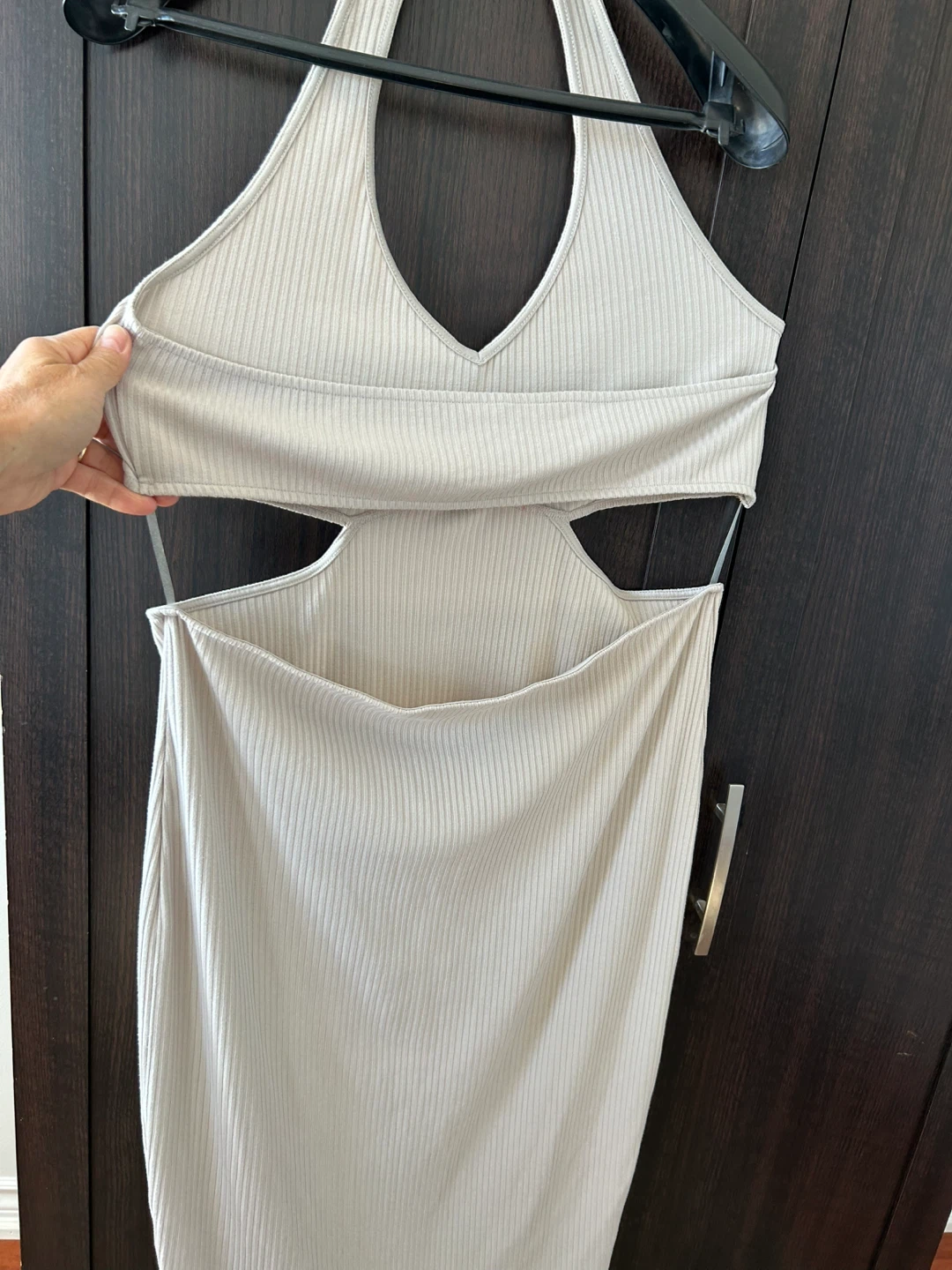 H&M Divided Beige Halter Cutout Dress - XL - photo 2