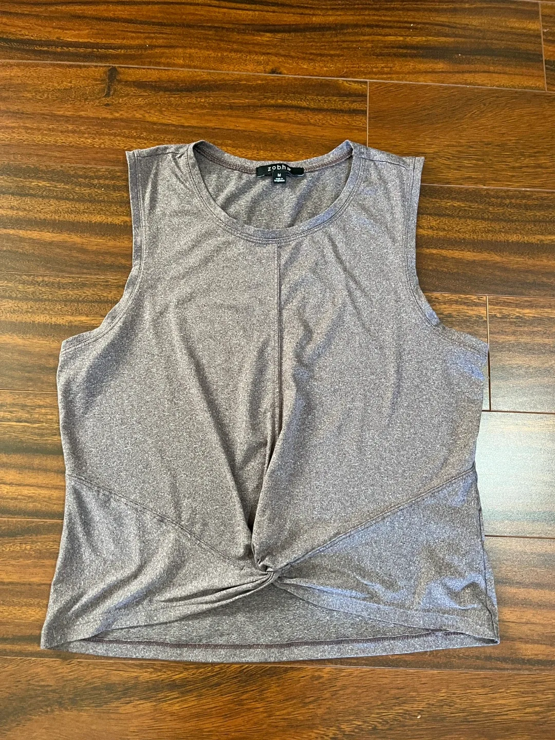 Zobha women’s medium Aura twist tank top, muted mauve plum thumbnail