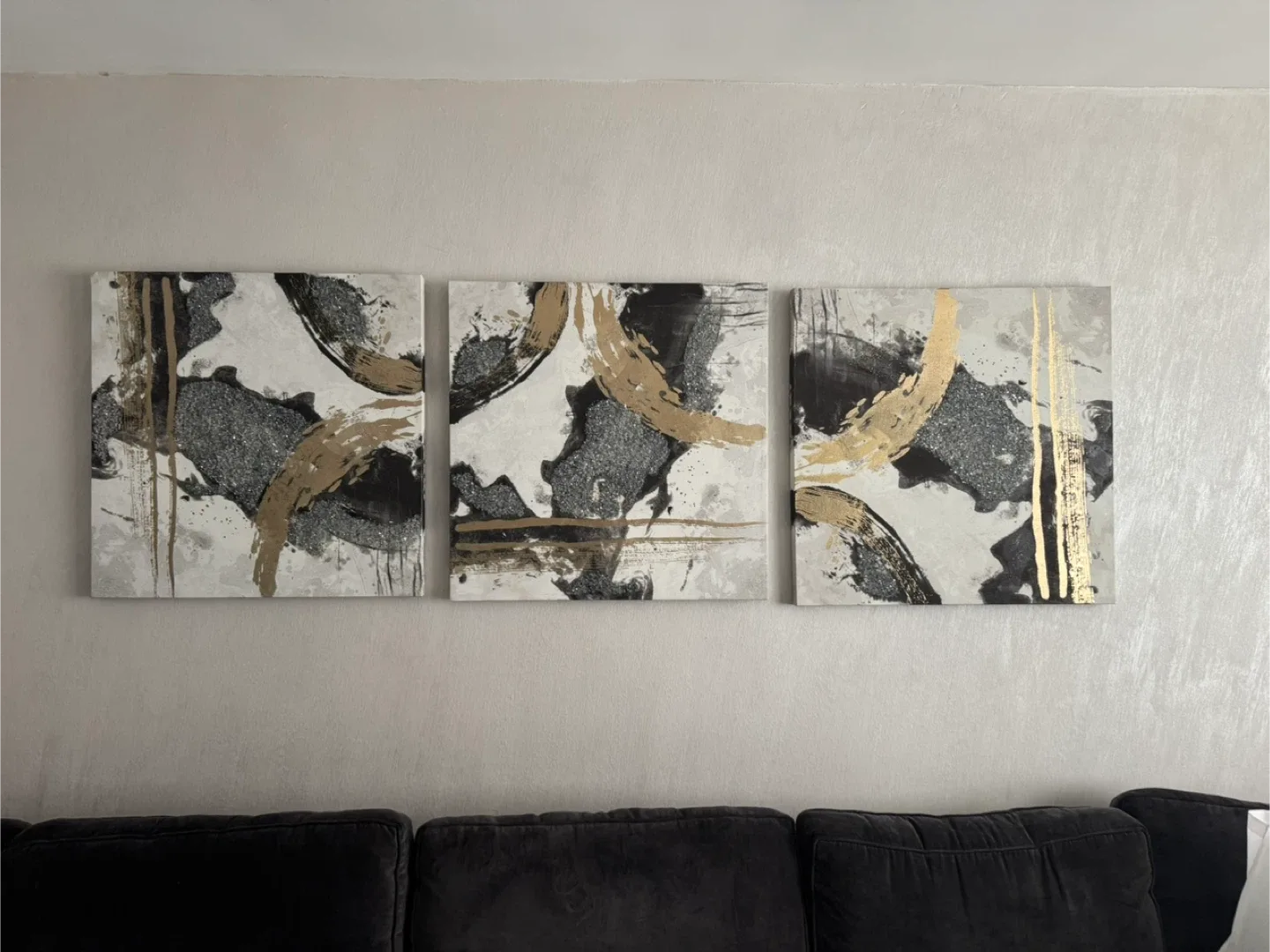Abstract Gold & Black Wall Art Set image indicator(2)