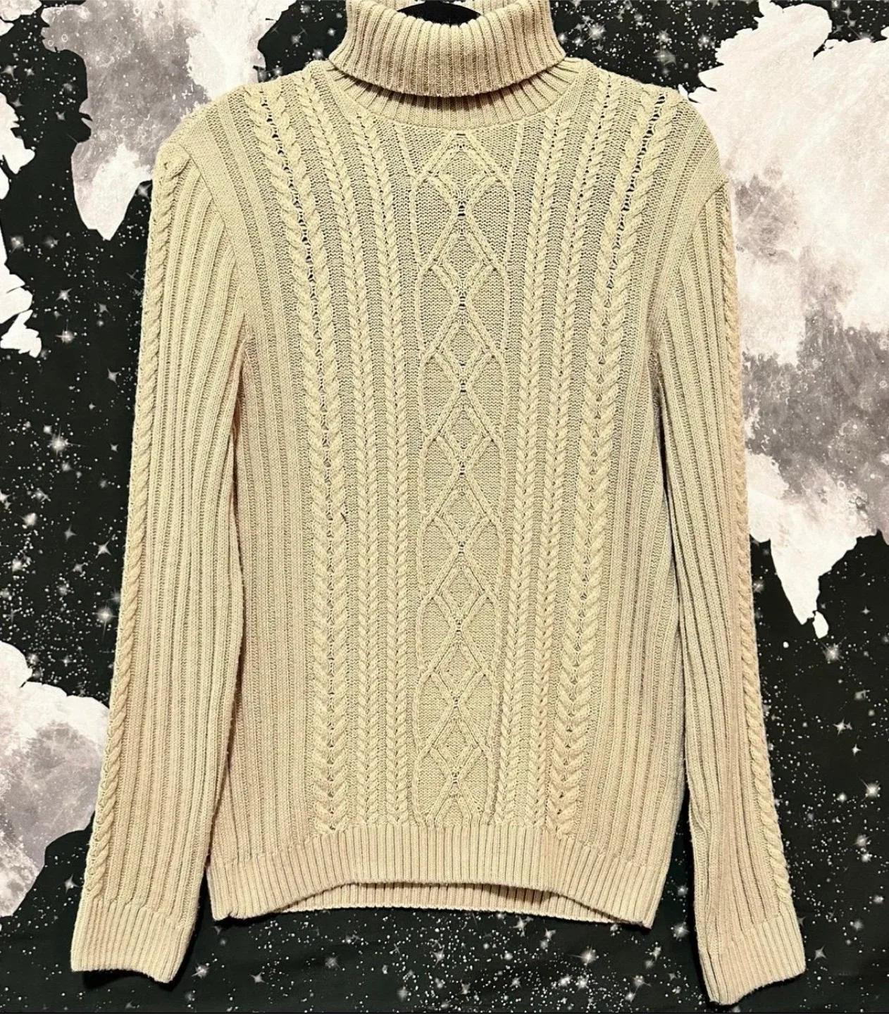 Asos women’s beige cable knit sweater thumbnail