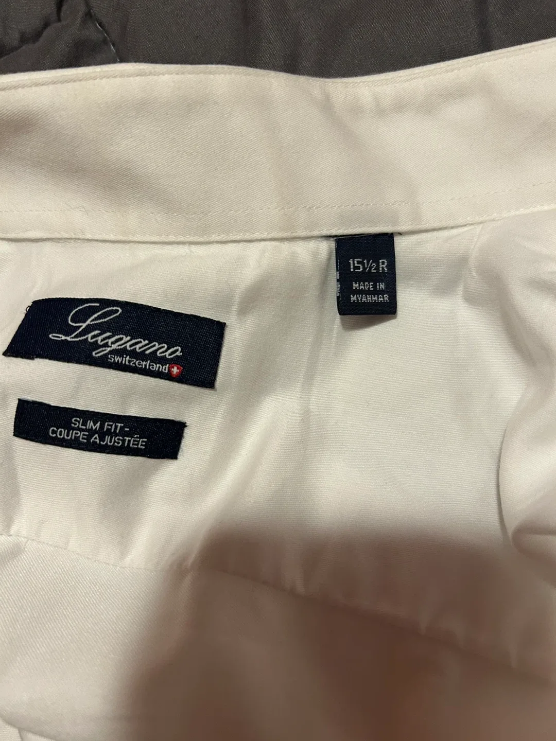 Luciano Switzerland Slim Fit White Dress Shirt - 15 1/2 R image indicator(2)