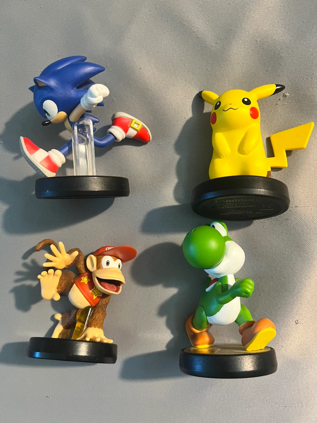Nintendo Amiibo: $15 each. Sonic, Pikachu, Diddy Kong, Yoshi