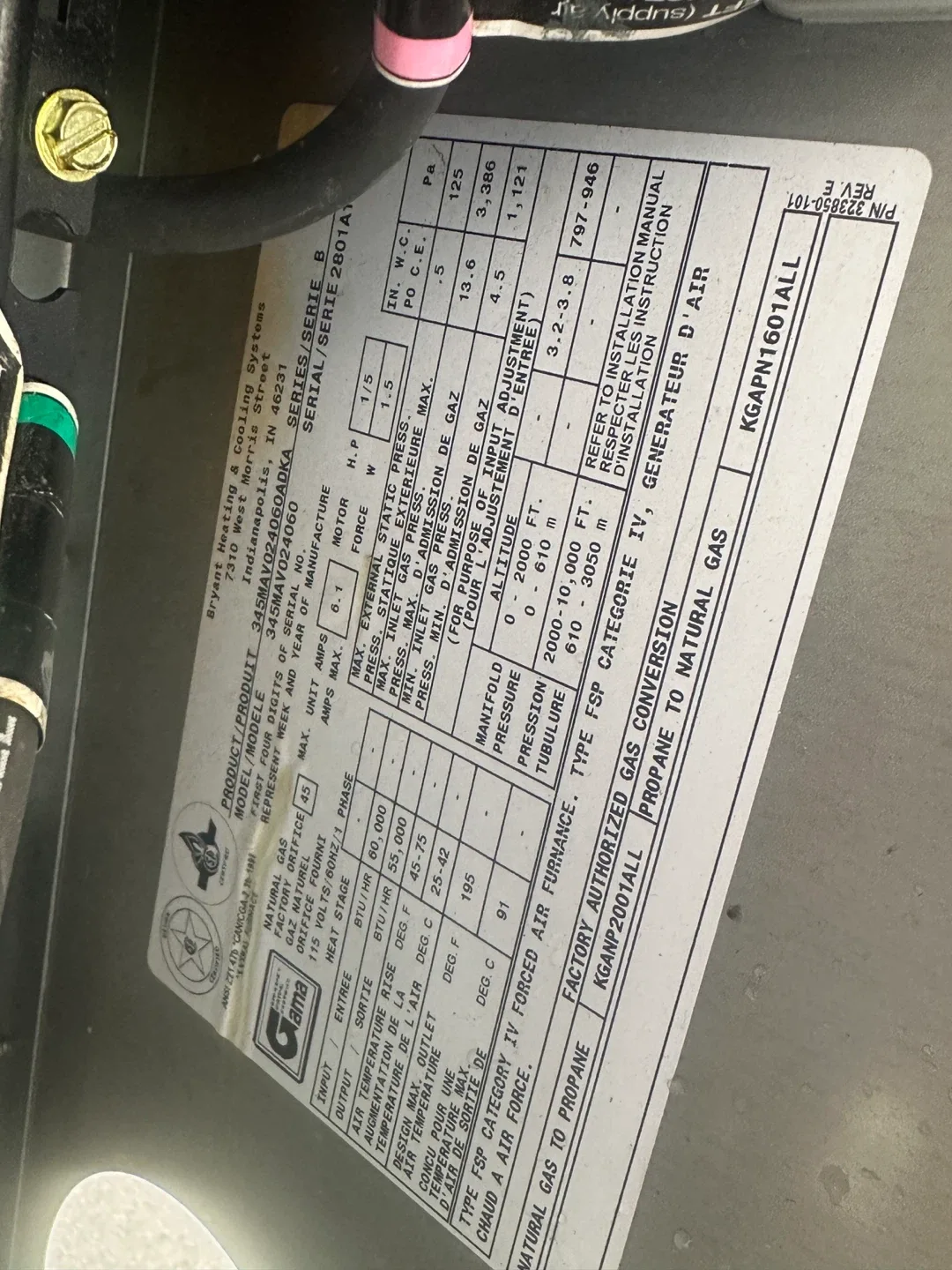 Bryant Furnace Inducer motor, Blower image indicator(4)