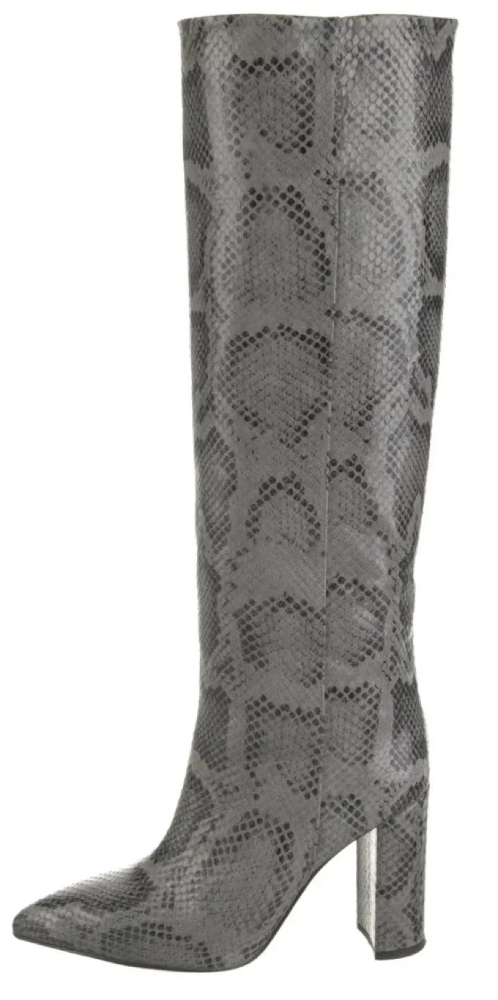 Paris Texas Grey Snake Embossed Knee High Boots Size 8.5 image indicator(2)