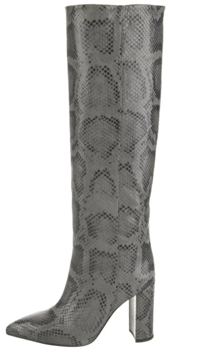 Paris Texas Grey Snake Embossed Knee High Boots Size 8.5 image indicator(6)