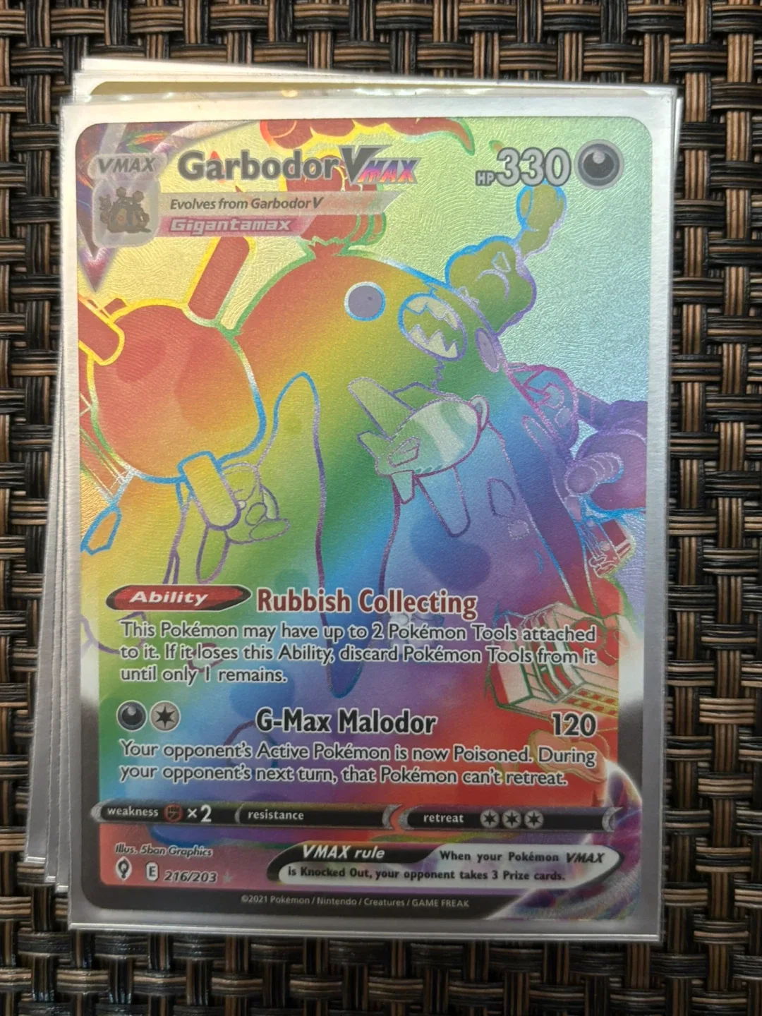Rainbow Garbodor VMAX Pokemon card thumbnail