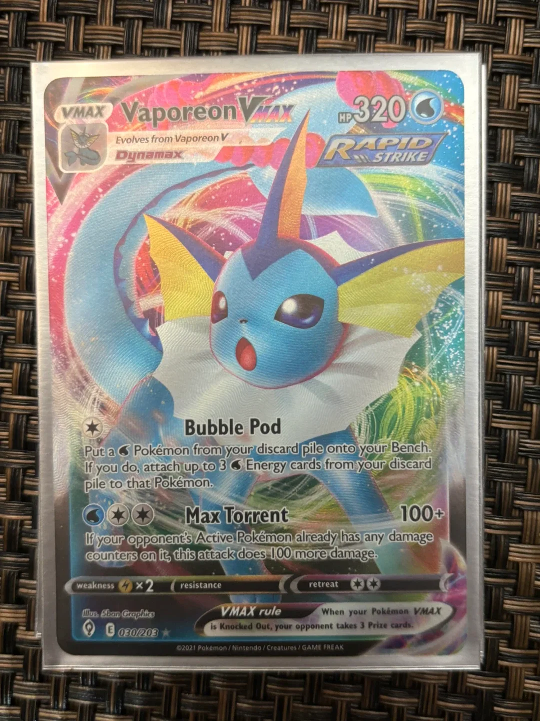 Vaporeon VMAX Pokemon card thumbnail