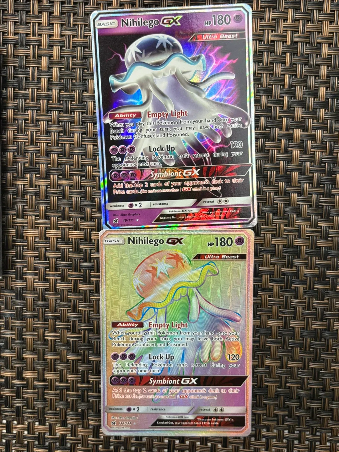 Nihilego GX basic and Rainbow Pokemon cards thumbnail
