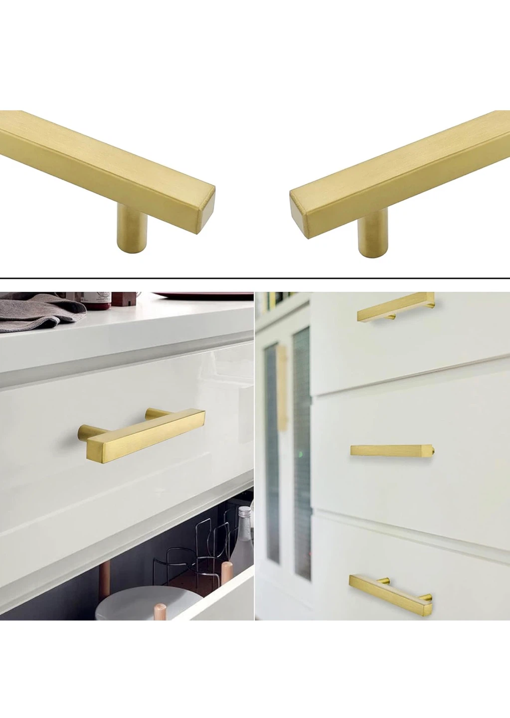 Gold Drawer Pulls - 3 inch Hole Centers - photo 5