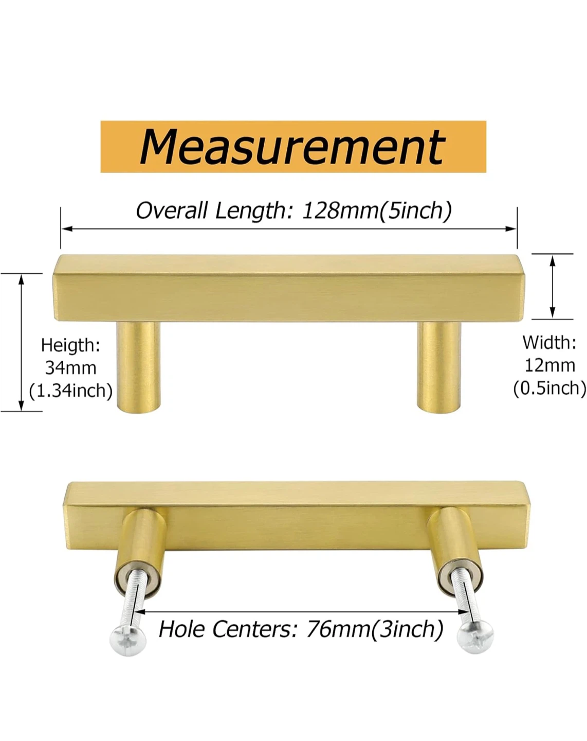 Gold Drawer Pulls - 3 inch Hole Centers - photo 3