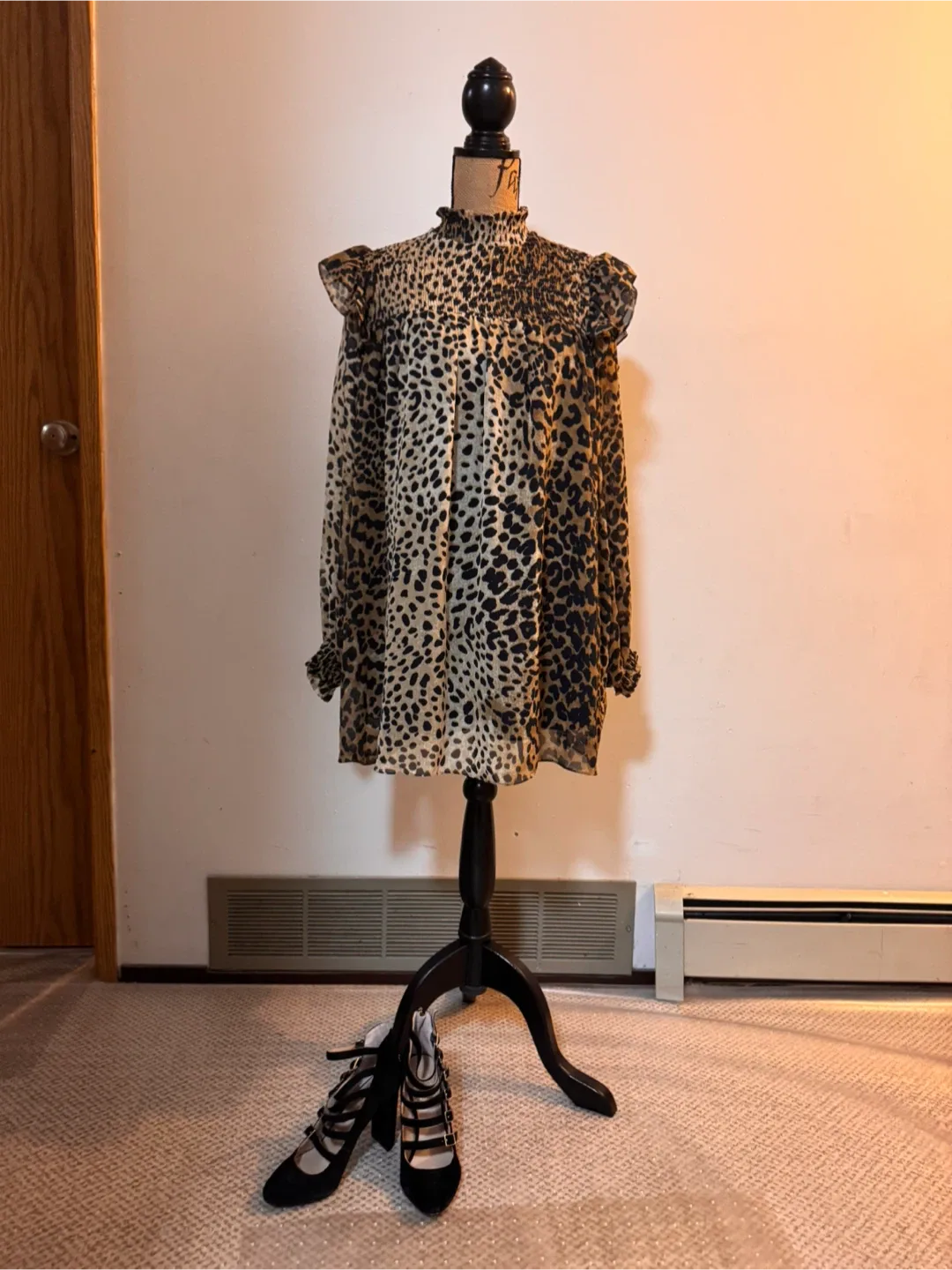 Zara Leopard Print Ruffle Dress thumbnail